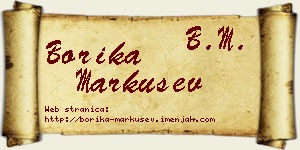 Borika Markušev vizit kartica